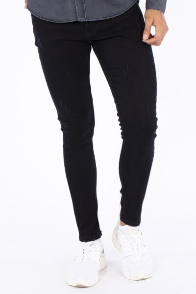 Barrels And Oil 867-20Y04015.91 Kadın Siyah Yıpratmalı Jean Pantolon