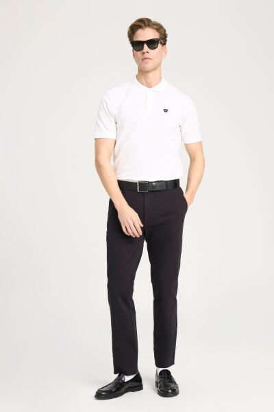 Wrangler W7D5K4XX2T989 Beyaz Erkek Regular Fit Normal Kesim Polo Yaka Wrangler Logolu %100 Pamuk Tşört
