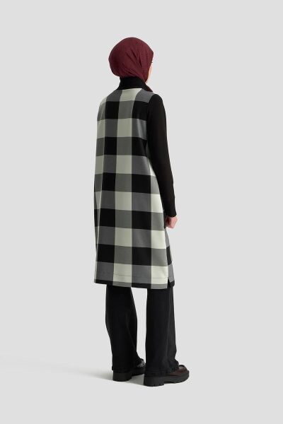 Armine 25KT441 Siyah Kadın Yarım Fermuarlı Balıkçı Yaka Tunik