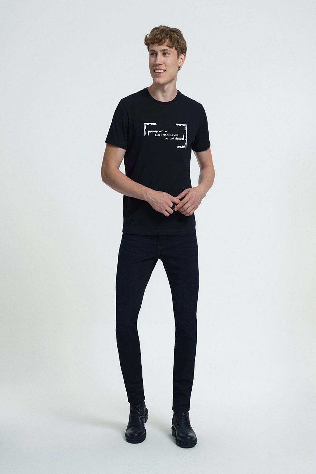 Loft 2034688 Siyah Erkek Ricardo Slim Fit  Kot Pantolon