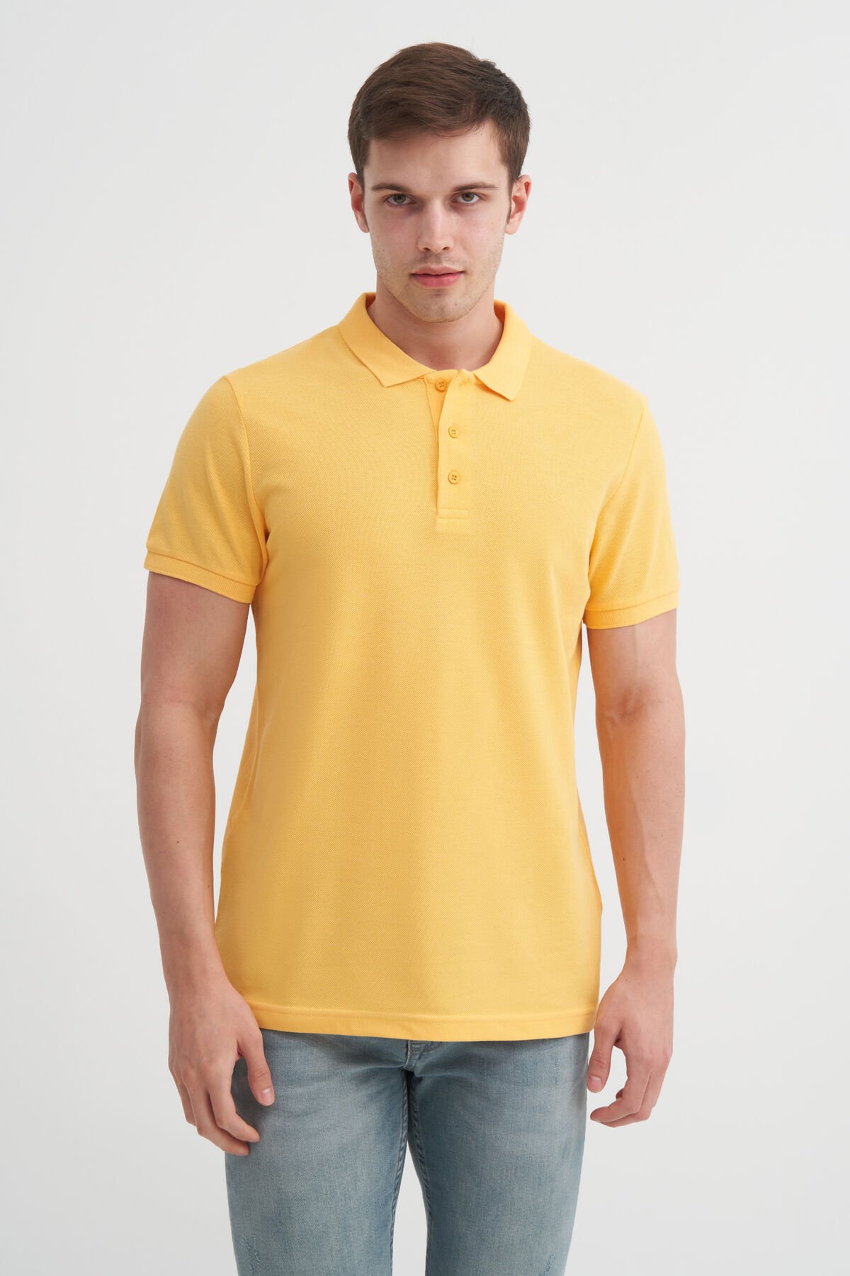 Cazador 25YCEEO04613 Sarı Erkek Polo Yaka Slim Fit T-shirt