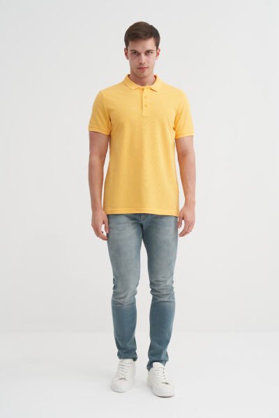 Cazador 25YCEEO04613 Sarı Erkek Polo Yaka Slim Fit T-shirt