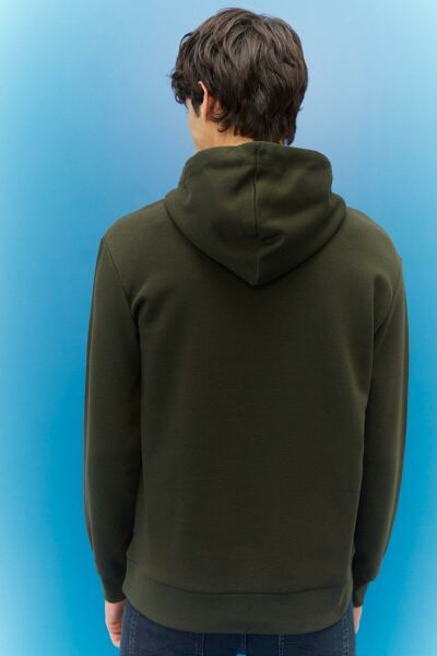LEE L212302801 Erkek Haki Kapüşonlu Sweatshirt