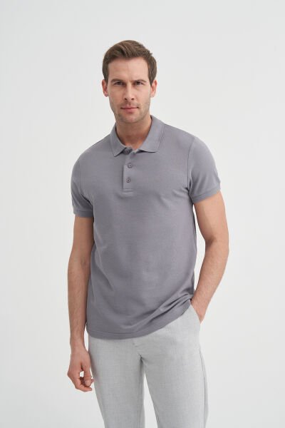 Cazador 25YCEEOB4613 Açık Gri Erkek Battal Fit Polo Yaka T-shirt