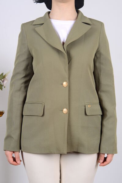 Armine 25KT520 Haki Kadın Astarlı Blazer Ceket