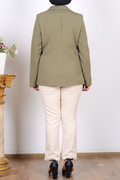 Armine 25KT520 Haki Kadın Astarlı Blazer Ceket
