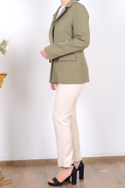 Armine 25KT520 Haki Kadın Astarlı Blazer Ceket