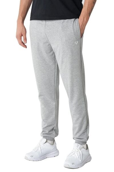 Hummel 931893 Gri Erkek Daralan paça Beli Paçası Lastikli Alt Eşofman