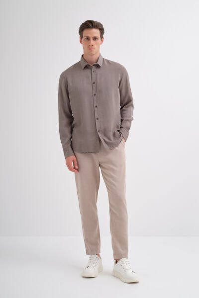 Cazador 25YCEED02061 Haki Erkek Uzun Kol Regular Fit Gömlek