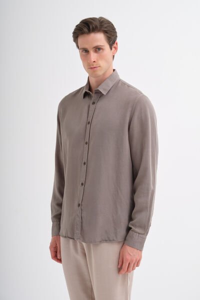 Cazador 25YCEED02061 Haki Erkek Uzun Kol Regular Fit Gömlek