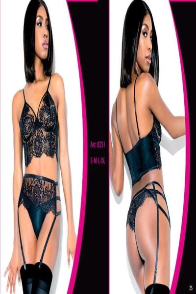 For Dreams 8251 Kadın Siyah Fantezi Gecelik