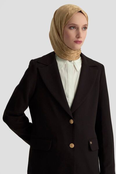 Armine 25KT520 Siyah Kadın Astarlı Blazer Ceket