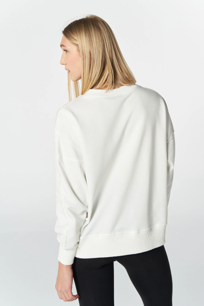 Hummel 921655-9003 Beyaz Önü Yazılı Bisiklet Yaka Kadın Sweat