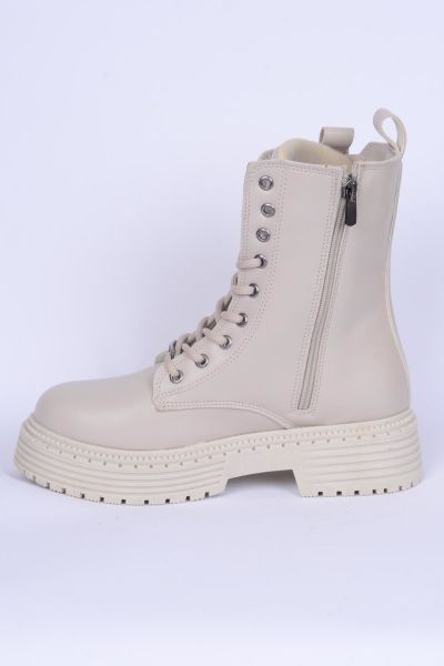 Pierre Cardin 52417 Krem Fermuarlı Kadın Bot