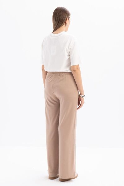 Allday S77128A0 Vizon Kadın Beli Lastikli Geniş Paça Pantolon
