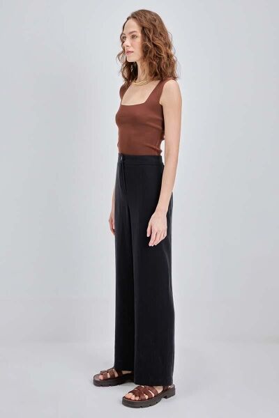 Allday 24DS77098AL0 Siyah Kadın Yandan Cepli Boru Paça Pantolon