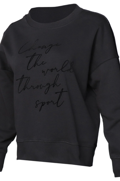 Hummel 921655-2001 Siyah Önü Yazılı Bisiklet Yaka Kadın Sweat