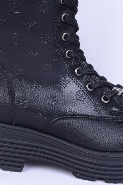 Pierre Cardin 52402 Siyah Desenli Fermuarlı Kadın Bot