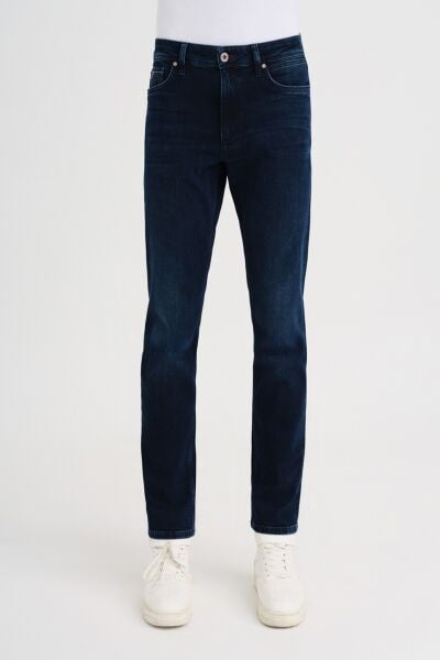 Loft 2033783 Koyu Mavi Erkek Terry Brown Slim Fit Normal Bel Daralan Paça Kot Pantolon