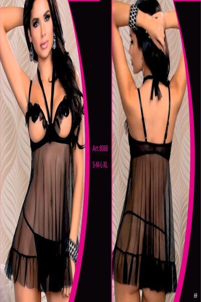 For Dreams 8060 Kadın Siyah Fantezi Gecelik