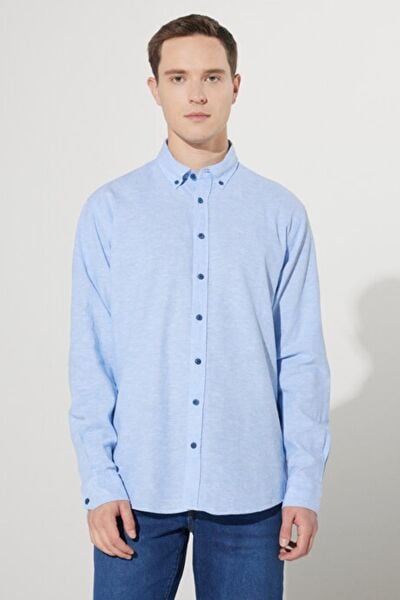 Altınyıldız 4A2023200036 Cen Dy Mavi Uzun Kollu Erkek Gömlek
