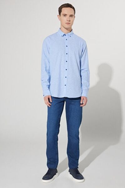 Altınyıldız 4A2023200036 Cen Dy Mavi Uzun Kollu Erkek Gömlek