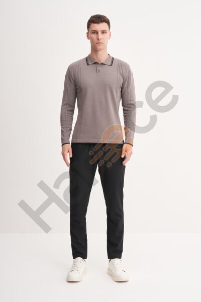 Cazador 33035 Koyu Gri Erkek Polo Yaka Triko Kazak