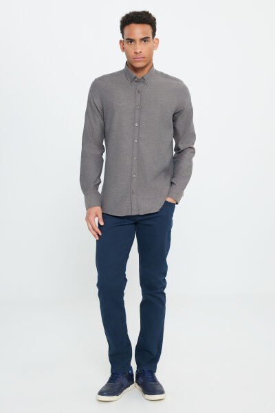 Altınyıldız ACE202510303 Kahverengi Erkek Silim Fİt Par Dy Coul Gömlek