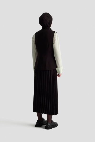 Armine 25KT643 Siyah Kadın Yelekli Tesettür Takım