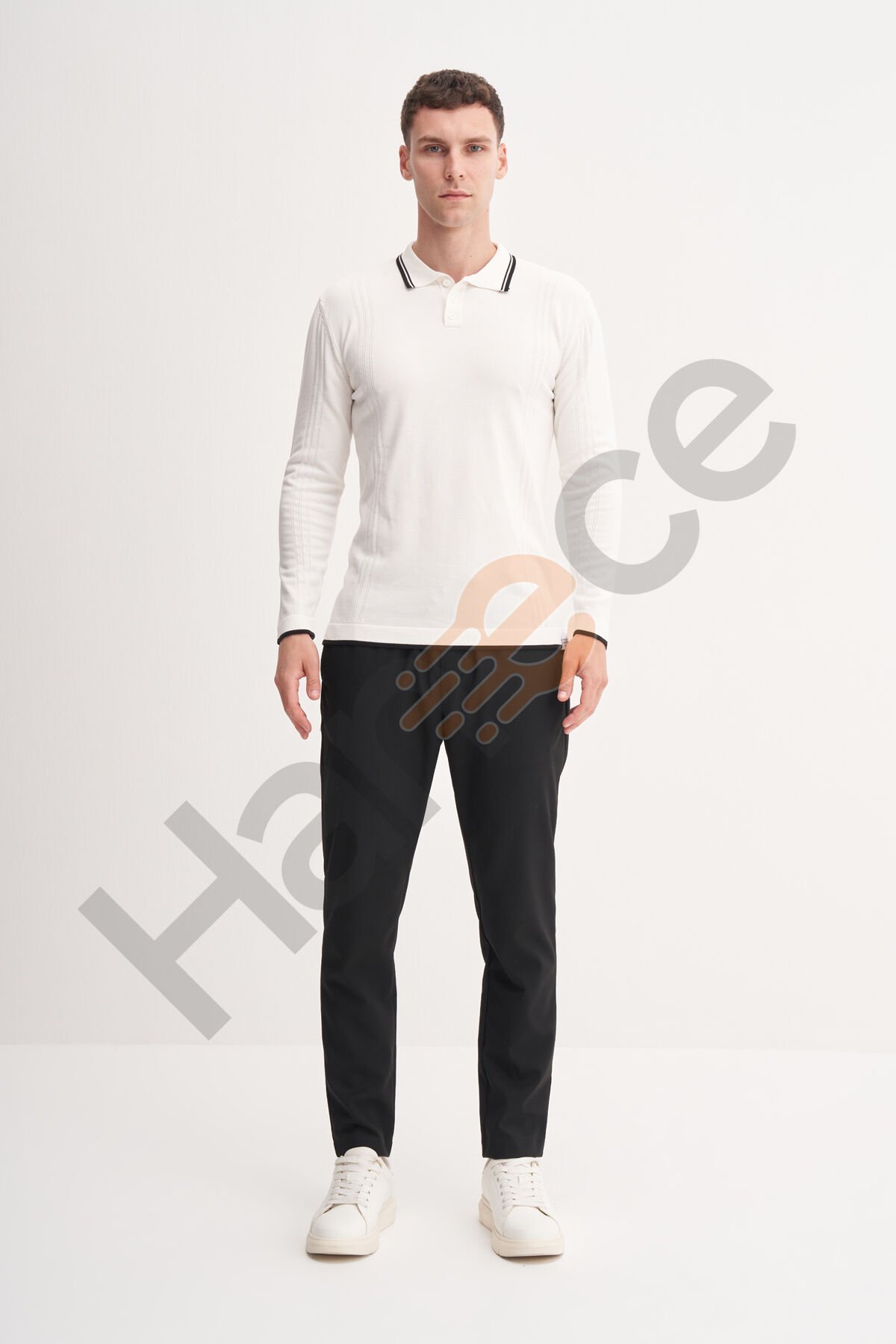 Cazador 33035 Ekru Erkek Polo Yaka Triko Kazak