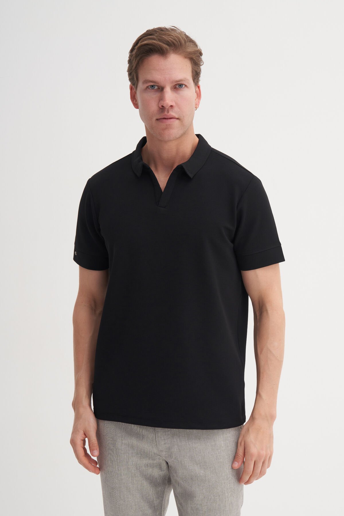 Cazador 25YCEEO04201 Siyah Erkek Slim Fit Polo Yaka T-shirt