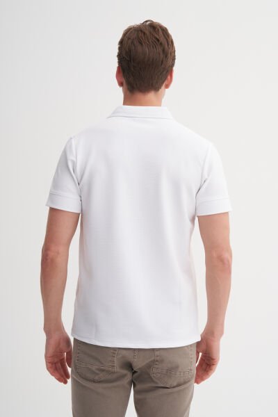 Cazador 25YCEEO04201 Beyaz Erkek Slim Fit Polo Yaka T-shirt