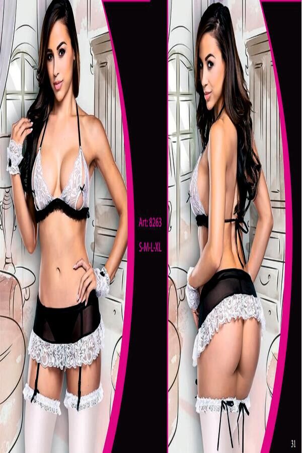 For Dreams 8263 Kadın Beyaz Fantezi Gecelik