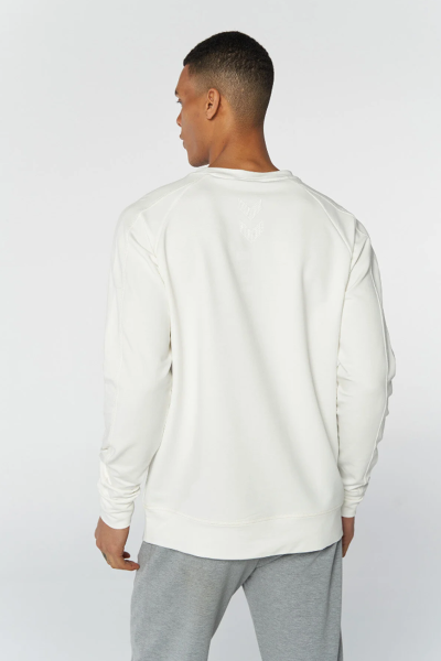 Hummel 921658-9003 Ekru Hummel Baskılı Bisiklet Yaka Erkek Sweat