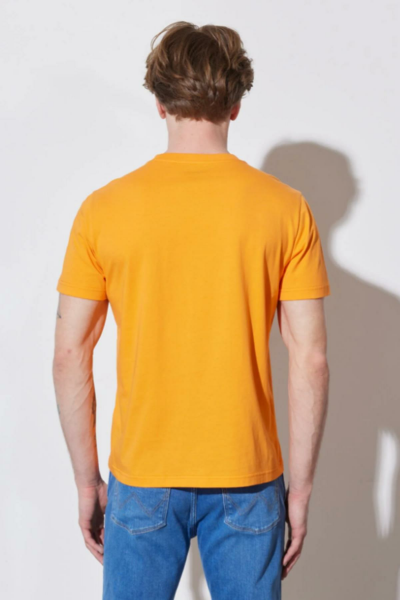 Wrangler W231257700 Turuncu Wrangler Baskılı Bisiklet Yaka Erkek T-Shirt
