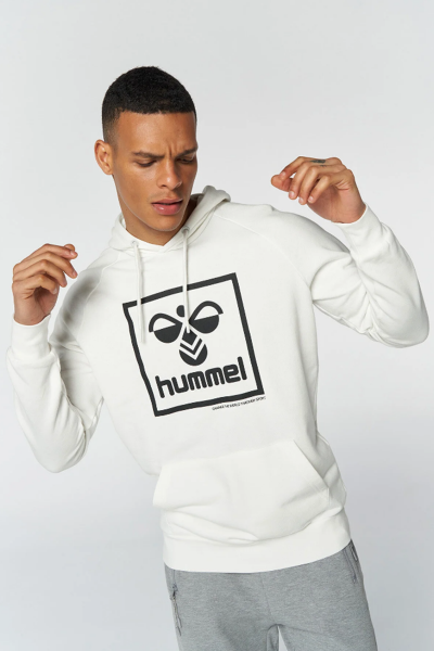 Hummel 921556-9003 Ekru Baskılı Kapüşonlu Erkek Sweat