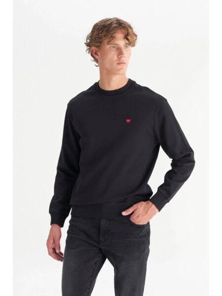Wrangler W2520255001 Siyah Erkek Bisiklet Yaka Regular Fit Sweatshirt