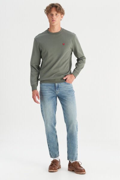Wrangler W2520255801 Haki Erkek Bisiklet Yaka Regular Fit Sweatshirt