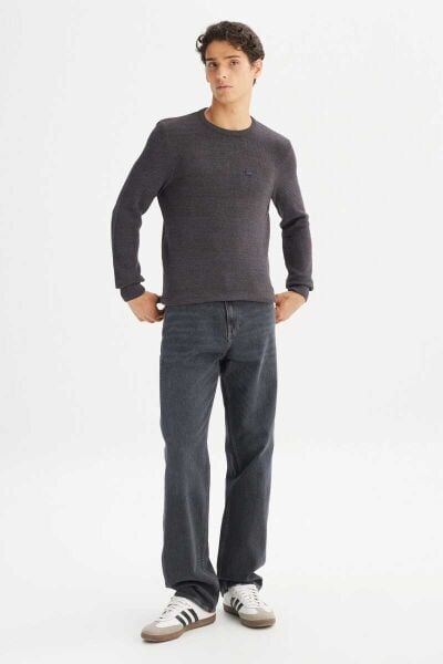 LEE L2520364220 Kahve Erkek Regular Fit Triko Kazak