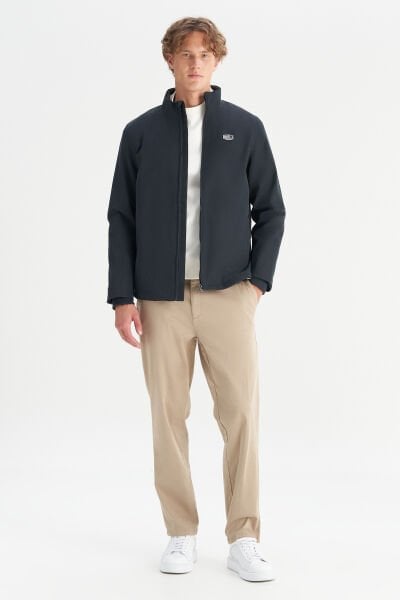 Wrangler W2520140001 Siyah Erkek Relaxed Fit Rahat Kesim Dik Yaka Cepli İnce Bomber Ceket