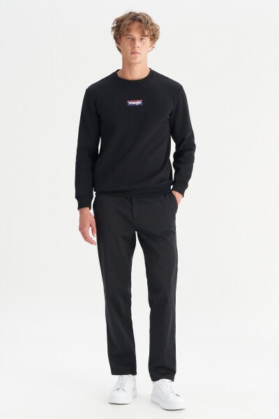 Wrangler WM01200001001 Siyah Erkek Liyosel Kumaş Slim Fit Chino Beli Lastikli Pantolon