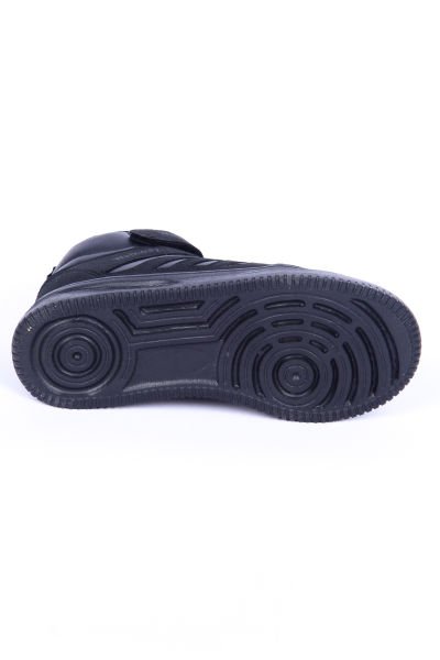 Walkway Mely 2334 Deri-Süet Boğazlı Rahat Taban Siyah Günlük Unisex Çocuk Spor Ayakkabı