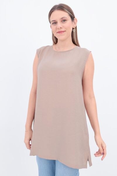 Allday BDX16021AL0 Vizon Kadın Basic Sıfır Kollu İçlik Tunik
