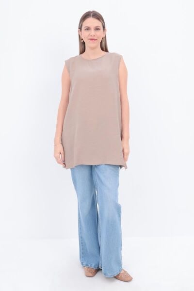 Allday BDX16021AL0 Vizon Kadın Basic Sıfır Kollu İçlik Tunik