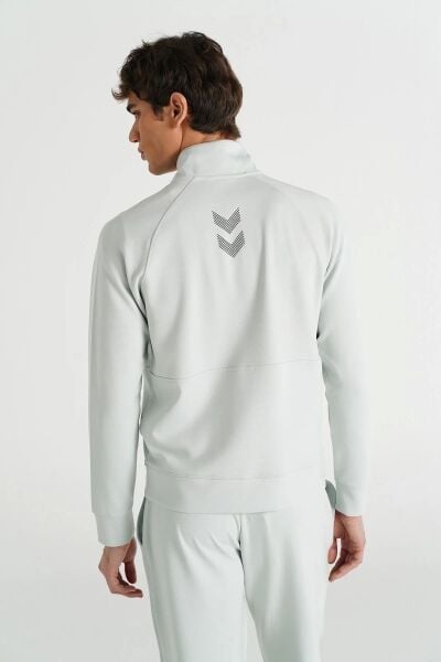 Hummel 921678-8448 Levon Zip Gri Erkek Yarı Balıkcıl Önden Fermualı Sırtından Logolu Eşorfman Üstü