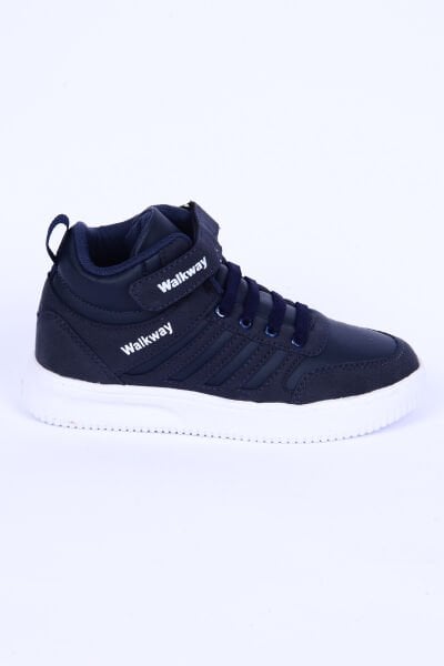 Walkway Mely 2334 Deri-Süet Boğazlı Rahat Taban Lacivert Günlük Unisex Çocuk Spor Ayakkabı