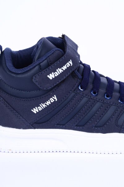Walkway Mely 2334 Deri-Süet Boğazlı Rahat Taban Lacivert Günlük Unisex Çocuk Spor Ayakkabı
