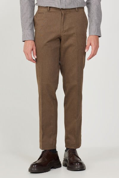 Altınyıldız 4A0124100024 Açık Kahve Confort Fit Yan Cep Keten Pantolon