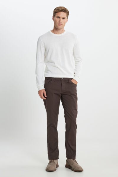 Altınyıldız ACE012510147 Kahverengi Erkek 5 Cepli Silim Fit Pantolon