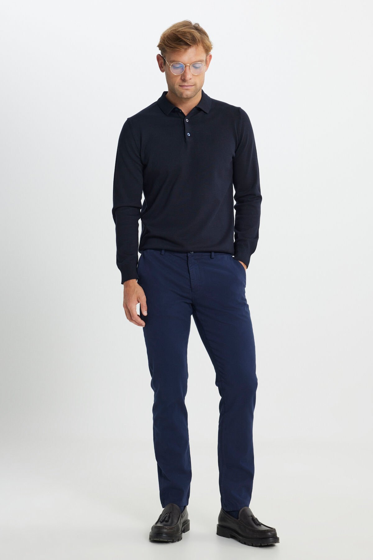 Altınyıldız ACE012510149 Lacivert Erkek Önde Yan Cepli Pantalon